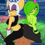  double_hot_dogging hot_dogging rouge_the_bat sonic_the_hedgehog_(series) sportswear the_deadly_six thekaimaster07 zeena 