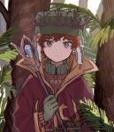  1boy coat crown fur_hat gloves green_eyes hat holding holding_staff jacket kyle_broflovski male_focus red_hair short_hair solo south_park south_park:_the_stick_of_truth staff tree ushanka 
