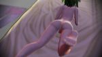  anus ass bed feet green_hair gumi highres lying mmd nude on_stomach pussy vocaloid waiting 