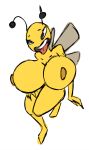  antennae_(anatomy) anthro arthropod bee big_breasts breasts female huge_breasts humanoid hymenopteran insect it&#039;s_hip_to_fuck_bees kevemperor nipples non-mammal_breasts not_furry open_mouth russia russian_cooking_oil_commercial simple_background sketch smile solo thick_thighs white_background wings xelbaxexilex олейна 