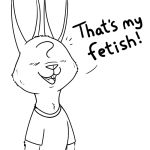  ! ambiguous_gender anon anothercolouranon anthro black_and_white buckteeth cheek_tuft clothed clothing dialogue disney english_text facial_tuft lagomorph leporid mammal monochrome open_mouth open_smile rabbit reaction_image shirt simple_background smile solo t-shirt teeth text tongue topwear tuft white_background zootopia 
