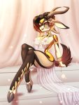  2_toes antelope bedroom_eyes bovid breasts feathers female gazelle hair horn mammal narrowed_eyes seductive sitting solo toes zahra_(airheart) zoy 
