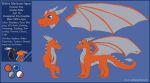  better_version_at_source blue_eyes claws dragon feral horn model_sheet orange_body paws riften scales wings zappy 