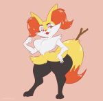  anthro braixen eyeshadow female lamarkey lipstick makeup nintendo pok&eacute;mon pok&eacute;mon_(species) solo thick_thighs video_games wide_hips 