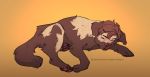  brown_body brown_fur canid canine canis claws domestic_dog feral freckles fur hair human_to_feral male mammal nude pawpads reservoirdog_(artist) sleeping solo species_transformation toe_claws transformation 