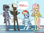  4:3 absurd_res angry anthro anthro_pony background_sky balls blossomblaze bully cloud cub digital_media_(artwork) equid equine eyes_closed female flat_chested fluttershy_(mlp) friendship_is_magic hair hi_res invalid_tag kneeling laugh male mammal my_little_pony nipples pegasus_pony penis pussy rainbow_dash_(mlp) road standing wings wings_out young 