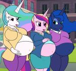  20thx5150 belly big_belly equid friendship_is_magic group horn mammal my_little_pony pregnant princess_cadance_(mlp) princess_celestia_(mlp) princess_luna_(mlp) winged_unicorn wings 