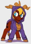  2019 blonde_mane blue_eyes christmas clothing cutie_mark digital_media_(artwork) equid equine fan_character feral fur holidays hoodie hooves horse male mammal mane marsminer my_little_pony pony purple_clothing purple_hoodie purple_topwear quadruped red_body red_fur solo soul_harmony text topwear 