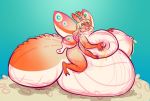  2017 anthro belly big_belly big_breasts bodily_fluids breasts digital_media_(artwork) egg female huge_breasts hyper hyper_belly hyper_breasts hyper_pregnancy lactating nipples nude oviposition papayamist pregnant simple_background solo 