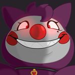  1:1 clown gengar glowing glowing_eyes humanoid icon jewelry looking_at_viewer looking_down low_res lucky_(mcnasty) mcnasty necklace nintendo pok&eacute;mon pok&eacute;mon_(species) purple_body purple_skin red_eyes sharp_teeth solo teeth thumbnail video_games 