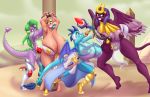  2019 aged_up anthro areola big_breasts blues64 breasts clothing crossgender dragon equid equine feet felid female friendship_is_magic green_eyes grin group hi_res huge_breasts humanoid_feet hyper hyper_breasts mammal marauder6272 my_little_pony mythological_sphinx mythology nipples non-mammal_breasts princess_ember_(mlp) scepter shackles smile somnambula_(mlp) sphinx_(mlp) spike_(mlp) yellow_eyes 