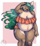  anthro belly big_belly big_breasts blueroses breasts canid canine canis curvy_figure domestic_dog female mammal pregnant solo thick_thighs voluptuous 