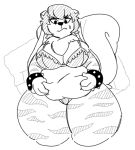  2019 anthro belly big_breasts bodily_fluids bra bracelet breasts claws cleavage clothed clothing deep_navel female front_view fur hair hands_on_belly jewelry looking_down mammal meirdent mephitid navel neck_tuft overweight overweight_female panties sketch skunk solo spiked_bracelet spikes standing sweat sweatdrop thick_thighs tuft underwear underwear_only wavy_mouth wide_hips 