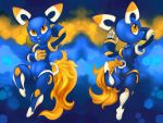  2019 anthro blue_body breasts digital_media_(artwork) domestic_cat e621 esix felid feline felis female hi_res hobbes_maxwell mammal mascot orange_eyes pussy smile solo 