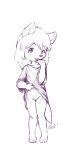  absurd_res chibi clothing cub female flashing hi_res looking_at_viewer monochrome pyravia solo young 