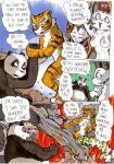  2014 anthro better_late_than_never butt comic daigaijin dialogue dreamworks english_text erect_nipples erection felid female fight giant_panda group kung_fu_panda ladies_of_the_shade leopard male mammal master_po_ping master_tigress murid murine muscular nipples nude painting_(artwork) pantherine punch rat rodent snow_leopard speech_bubble text tiger traditional_media_(artwork) ursid vein watercolor_(artwork) 