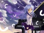  angel_beats! blazer grand_piano highres instrument jacket long_hair miniskirt okitakung piano school_uniform silver_hair skirt solo tenshi_(angel_beats!) wallpaper yellow_eyes 