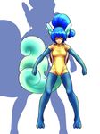  angry blue_hair elbow_gloves gen_1_pokemon gloves kissets moemon personification pokemon ponytail solo wartortle 