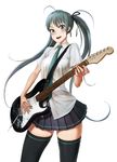  aqua_eyes aqua_hair bad_id bad_pixiv_id guitar haruhara_hiroharu hatsune_miku instrument long_hair solo thighhighs twintails very_long_hair vocaloid zettai_ryouiki 