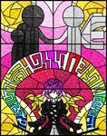  absurdres bad_id bad_pixiv_id faceless faux_traditional_media gradient_hair highres hijiri_byakuren koutyousan long_hair multicolored_hair scroll solo sorcerer's_sutra_scroll stained_glass touhou 