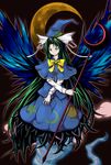  bad_id bad_pixiv_id bow bowtie capelet crescent_moon dress ghost green_eyes green_hair hat long_hair mima moon solo staff star sun touhou very_long_hair wings yagi_(sinnsyou) 