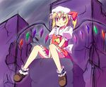  :o bad_id bad_pixiv_id blonde_hair blush flandre_scarlet hat highres nma open_mouth red_eyes sitting solo touhou wings 