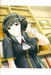  absurdres green_hair hairband headphones highres kimi_ga_aruji_de_shitsuji_ga_ore_de kuonji_shinra non-web_source red_eyes solo 