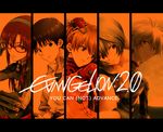  3girls adjusting_eyewear aqua_eyes ayanami_rei blue_eyes blue_hair bodysuit brown_eyes brown_hair column_lineup evangelion:_2.0_you_can_(not)_advance glasses ikari_shinji makinami_mari_illustrious multiple_boys multiple_girls nagisa_kaworu neon_genesis_evangelion plugsuit rebuild_of_evangelion red_eyes school_uniform shikinami_asuka_langley smile souryuu_asuka_langley togetsuhou twintails 