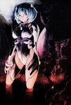  ayanami_rei blue_hair bodysuit breasts highres large_breasts neon_genesis_evangelion omega.ep pink_eyes plugsuit short_hair solo white_bodysuit 