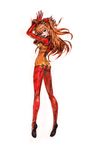  arms_up ass bad_id bad_pixiv_id blue_eyes bodysuit evangelion:_2.0_you_can_(not)_advance from_behind highres long_hair looking_back multicolored multicolored_bodysuit multicolored_clothes neon_genesis_evangelion open_mouth orange_bodysuit orange_hair plugsuit rebuild_of_evangelion red_bodysuit shikinami_asuka_langley simple_background skin_tight solo souryuu_asuka_langley test_plugsuit tomatika 