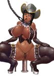  ahegao anal areola_slip areolae bdsm black_panties breasts chains collar covered_nipples cowboy_hat cum dark_skin elbow_gloves erect_nipples facial g-string gloves hat high_heels huge_breasts legs nico_robin one_piece panties slave squatting thick_thighs thighs thong underwear yamada_shiguma 