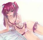  bad_id bad_pixiv_id breasts cameltoe dark_cure_(yes!_precure_5) dark_dream eyelashes garters lingerie long_hair lying medium_breasts midriff navel nipples panties precure purple_eyes red_hair see-through solo twintails u_to_i underwear yes!_precure_5 