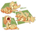  2019 animal_crossing anthro breasts canid canine canis clothing domestic_dog female floppy_ears fur hi_res huffslove isabelle_(animal_crossing) mammal navel nintendo open_mouth signature sleeping smile underwear video_games 