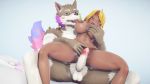  16:9 2019 3d_(artwork) anthro biped breasts canid canine canis digital_media_(artwork) duo erection female female_on_anthro filled_condoms gokushiki_kasuta human human_on_anthro humanoid_penis interspecies male male_penetrating mammal mmd muscular muscular_male nude open_mouth penetration penis sex torata3220 wolf 