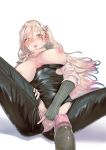  1boy 1girl :d a-91_(girls_frontine) absurdres areolae bang5410 bangs blonde_hair blush breasts breasts_outside drunk fingering fingerless_gloves girls_frontline gloves hair_ornament hetero highres large_breasts long_hair masturbation multicolored_hair nipples one_side_up open_mouth orange_eyes penis pussy pussy_juice scarf sex sidelocks smile spread_legs sweat uncensored very_long_hair 