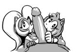  &lt;3 &lt;3_eyes 2019 activision amy_rose anthro bandicoot big_penis bottomless breasts clothed clothing coco_bandicoot crash_bandicoot_(series) erection eulipotyphlan fellatio female group group_sex hair handwear hedgehog huge_penis humanoid_penis long_hair male male/female mammal marsupial monochrome nude oral penile penis sex simple_background sonic_the_hedgehog_(series) teamwork threesome tongue tongue_out video_games white_background yopy 