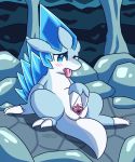  2_toes alolan_sandslash blue_body blue_eyes blue_skin blush cave claws countershade_tail countershade_torso countershading female feral hi_res ice long_tail looking_pleasured masturbation nintendo nulloffset pok&eacute;mon pok&eacute;mon_(species) pussy regional_variant snout solo spread_legs spread_pussy spreading toes tongue tongue_out vaginal vaginal_masturbation video_games white_countershading 