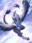  2019 anthro avian bird blue_eyes day detailed_background digital_media_(artwork) dragon duo eyebrows eyelashes feral hi_res lapres outside sky wyvern 