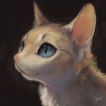  1:1 ambiguous_gender blue_eyes domestic_cat felid feline felis feral fur hi_res mammal portrait rady-wolf signature slit_pupils solo 