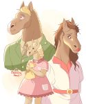  2017 anthro beatrice_horseman blonde_hair blood bloominghead bodily_fluids bojack_horseman clothing crackerjack_sugarman dress equid equine female hair hi_res honey_sugarman horse lipstick makeup mammal mane military necktie sad scar uniform 