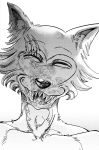 anthro athletic beastars blood bodily_fluids bruised canid canine canis clothed clothing collarbone comic eye_scar eyes_closed facial_scar fangs fur grey_body grey_fur greyscale headshot_portrait hi_res itagaki_paru kemono legosi_(beastars) male mammal mane manga monochrome multicolored_body multicolored_fur official_art open_mouth portrait prick_ears scar scary scratches simple_background slim solo topless two_tone_body two_tone_fur vein white_background white_body white_fur wolf wounded 