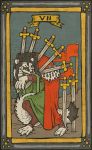  anthro card clothed clothing digital_media_(artwork) eyewear flag fur glasses hair melee_weapon multi_glasses musorok outside solo standing sword tarot_card weapon 