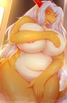  2019 aisyah_zaskia_harnny anthro big_breasts breasts curvy_figure dragon hair harnny hi_res horn huge_breasts looking_at_viewer nipples nude smile solo voluptuous 