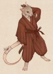  2019 absurd_res antiroo bandage hi_res male mammal melee_weapon murid murine rat rodent samurai sword warrior weapon 