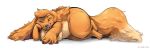  &lt;3 &lt;3_eyes 2018 anthro big_ears brown_body brown_fur eevee eyebrows female feral fluffy fluffy_tail fur gillpanda hi_res kazzypoof_(character) looking_at_viewer lying mammal nintendo on_front one_eye_closed overweight overweight_female pok&eacute;mon pok&eacute;mon_(species) simple_background solo teeth thick_thighs tongue tongue_out video_games wink 