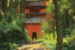  1girl forest highres nature ogino_chihiro painting sen_to_chihiro_no_kamikakushi shorts snatti studio_ghibli 
