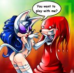  cosplay crossover darkstalkers felicia knuckles_the_echidna nancher rouge_the_bat sonic_team 