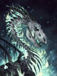  2018 ambiguous_gender bone bone_dragon digital_media_(artwork) dragon feral headshot_portrait hi_res kanizo portrait skeleton solo teeth 