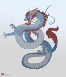  4_fingers amarian asian_mythology dragon east_asian_mythology eastern_dragon fingers hair hi_res horn long_body long_tail mythology open_mouth scales solo teeth tongue 