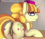  atmosseven butt equid female feral horn mammal my_little_pony pussy tongue tongue_out tropical_dream_(mlp) unicorn 